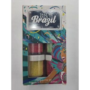 BH Cosmetics Take Me Back to Brazil 4 Piece Glitter Set Neon Yellow Pink Green